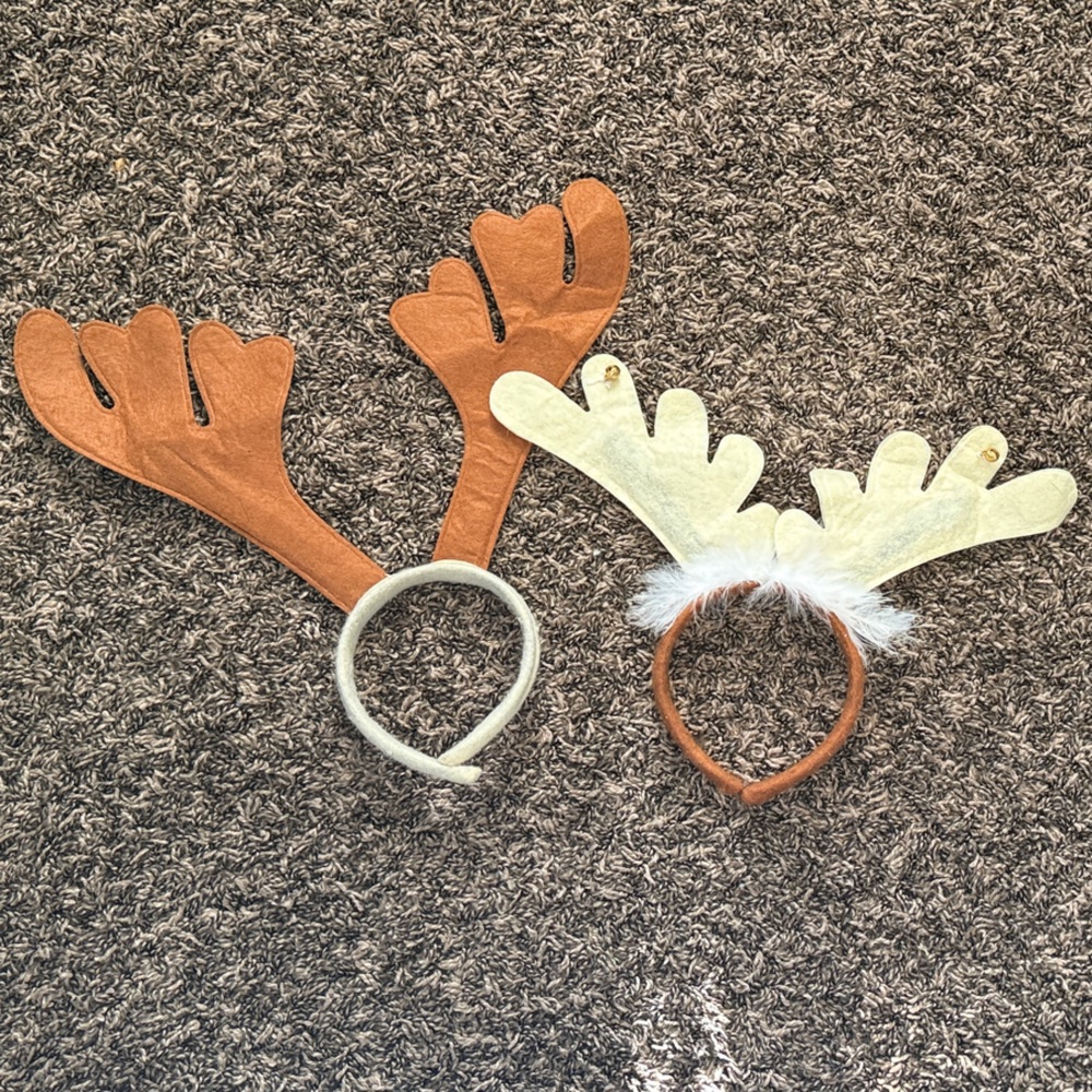 Kids Reindeer Antler Headbands - Brown and Cream